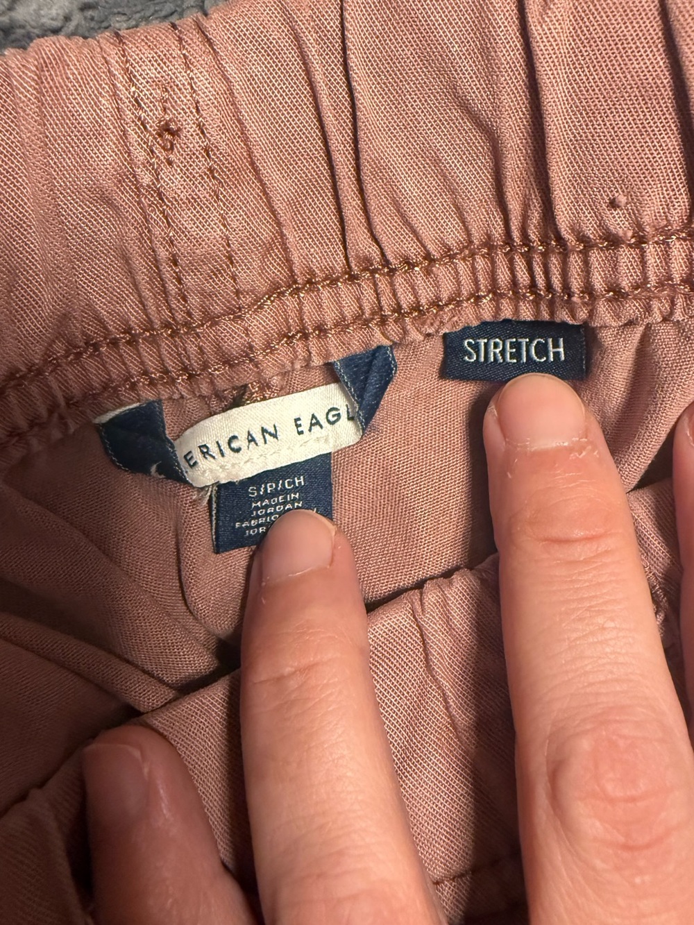 American Eagle Dusty Mauve Drawstring Pull On pants - Picture 4 of 4